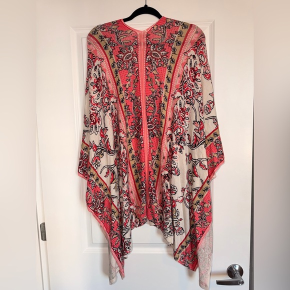 CHICO’S Women’s Floral Pink Kimono Cardigan size L/XL - Picture 4 of 6
